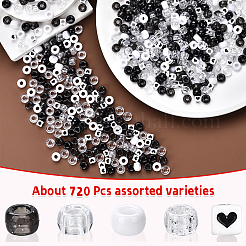 720шт 6 стиля непрозрачные пластиковые бусины&nbsp;KY-YW0001-82