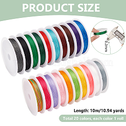 20 рулон круглого полиэфирного шнура 20 цветов&nbsp;OCOR-PH0004-83A
