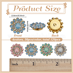 120шт 4 цвета железные стразы кабошоны&nbsp;FIND-FG0004-57