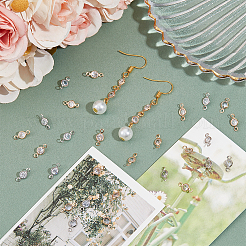 100 шт. 2-цветные латунные подвески-коннекторы с прозрачным кубическим цирконием&nbsp;FIND-UN0003-29