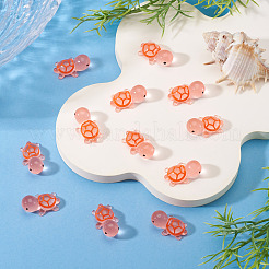12 шт. светящиеся полупрозрачные смоляные кабошоны в виде морских животных&nbsp;RESI-TA0004-56C