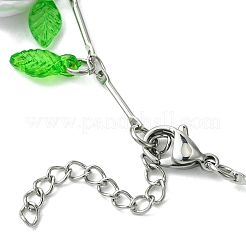 Латунные звенья цепи браслеты с подвесками&nbsp;BJEW-JB11524-01