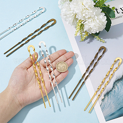 6 шт. 3 цвета латуни заколки для волос для женщин&nbsp;AJEW-GO0002-34