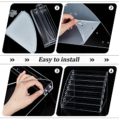 7-уровневые собранные прозрачные акриловые косметические стеллажи для органайзеров&nbsp;ODIS-WH0030-35