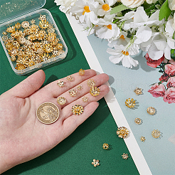 100шт. 10 набора латунных колпачков для бусин&nbsp;KK-ME0001-92