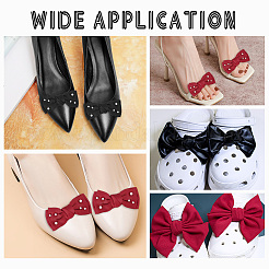 4шт 2 цвета полиэстер бантом украшения для обуви&nbsp;FIND-PH0010-26