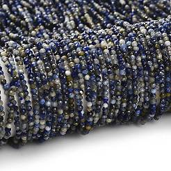 Нитки бусины из натурального ляписа-лазури&nbsp;G-RM2025-A21-2mm