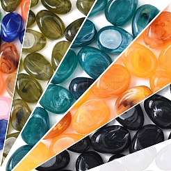 20 шт. овальные акриловые бусины с имитацией драгоценных камней&nbsp;OACR-YW0002-48