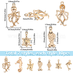 7 стиль подвески из сплава с морскими животными светлого золота&nbsp;FIND-SC0012-79