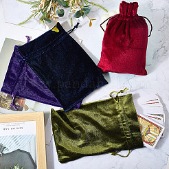 4 шт. 4-х цветные прямоугольные бархатные мешочки с завязками&nbsp;TP-CN0001-35A