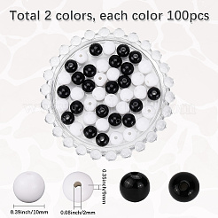 200шт 2 цвета непрозрачные акриловые бусины&nbsp;MACR-SP0001-86
