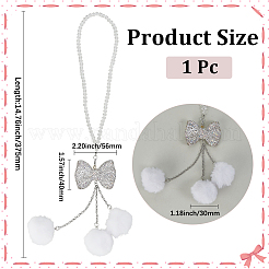 Подвеска-бантик из полиэфирного шарика и стразов&nbsp;HJEW-WH20009-02A