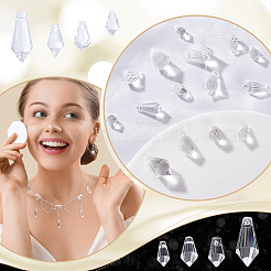 120шт 4 стиля прозрачные стеклянные бусины&nbsp;GLAA-GA0002-13