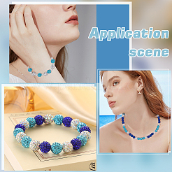 210 шт. 3-х цветные бусины из полимерной глины ручной работы со стразами&nbsp;CLAY-WR0001-02