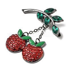 Брошь-подвеска в виде вишни с листьями&nbsp;JEWB-L026-07B