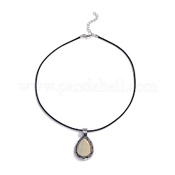 Сплав паве натуральный ракушка слеза кулон вощеный шнур ожерелья для женщин&nbsp;FS-WG4C67D-05