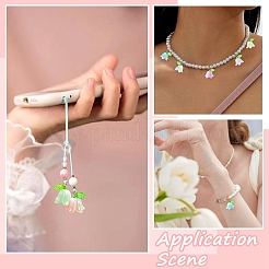 90шт. 9-х цветные акриловые цветочные подвески&nbsp;PALLOY-CJ00074