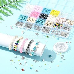 Наборы для самостоятельного изготовления летних браслетов из стекла&nbsp;DIY-FS0007-91