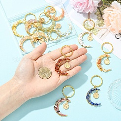 12 брелок в виде луны из натуральных и синтетических драгоценных камней&nbsp;KEYC-YW00237