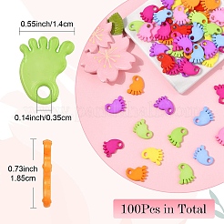 100 шт. украшения для детского душа акриловые детские ножки подвески&nbsp;MACR-YW0004-07