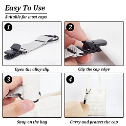 6 шт. 6-цветный сплавной зажим для шляпы для путешествий&nbsp;FIND-GO0001-18