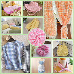 Хлопчатобумажная ткань с рисунком тартан&nbsp;DIY-WH0591-273C