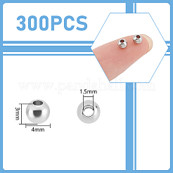 Круглые разделительные бусины из нержавеющей стали 304&nbsp;STAS-UN0058-86B-P