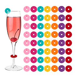 70 шт. 7-х цветные фетровые подвески для бокалов вина&nbsp;AJEW-PH0006-40A