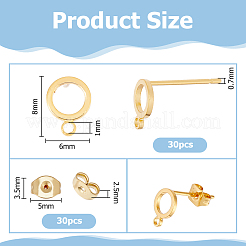 30 шт. латунные серьги-гвоздики&nbsp;KK-HS0001-73A