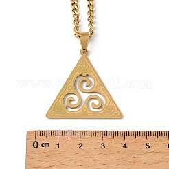 201 нержавеющая сталь викинг трискелион кулон ожерелье для женщин мужчин&nbsp;LS-NJEW-F344-01G