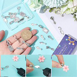 24 шт. 4-х стилевые латунные клеевые плоские скобы для крепления на стойке&nbsp;KK-SC0004-50