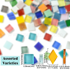 100шт 2-х цветная мозаичная плитка стеклянные кабошоны&nbsp;DIY-YW0012-19