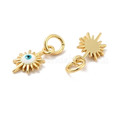 Подвески солнце с дурным глазом из латуни с эмалью&nbsp;KK-G419-21G