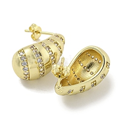 Серьги-гвоздики из латуни с микро-паве и кубическим цирконием для женщин&nbsp;EJEW-E312-10G
