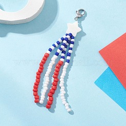 Подвески из стеклянных бусин в виде звезд и флагов&nbsp;HJEW-TA00426