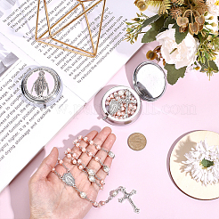 2 шт. ожерелье с подвеской в виде крестика из сплава и искусственного жемчуга&nbsp;NJEW-GO0001-06