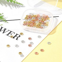 3 цвет латунных плоских круглых бусин-прокладок&nbsp;KK-FS0001-36