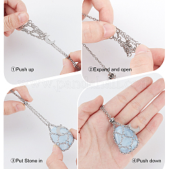 1 шт. ожерелье-мешок из нержавеющей стали 304 для изготовления самородков драгоценных камней&nbsp;NJEW-BBC0001-26