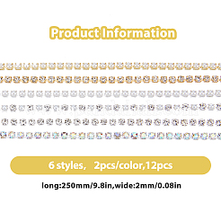 12 шт. 6 цепочки из сплава со стразами&nbsp;MRMJ-HY0002-30