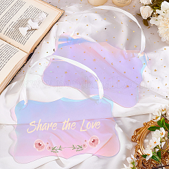 Волнистый прямоугольник акриловый пустой знак подвеска украшения&nbsp;DIY-GA0006-40