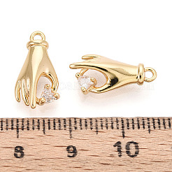 Латунные микропаве прозрачные подвески с фианитом&nbsp;X1-KK-T078-06G-02