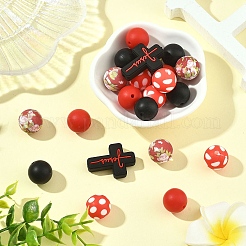 22шт силиконовые фокусные бусины&nbsp;SIL-YW0002-51C