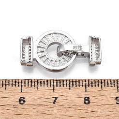 925 серебряная застежка с микропаве из прозрачного кубического циркония&nbsp;STER-T008-08P