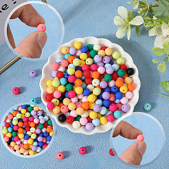 500шт прорезиненные силиконовые акриловые бусины с имитацией силикона&nbsp;OACR-SP0001-33A