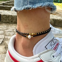 Браслеты на ногу из пластикового жемчуга&nbsp;FS-WG67DAF-01