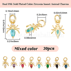 30шт латунные подвески из кубического циркония с микро-паве&nbsp;KK-BBC0015-20