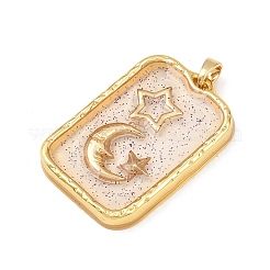 Подвески из прозрачной эпоксидной смолы из латуни&nbsp;LS-KK-B163-01G-01