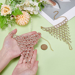 2шт латунный браслет-цепочка со стразами&nbsp;BJEW-ME0001-01G