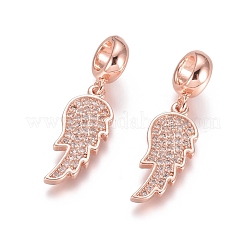 Латунь микропейв кубический цирконий европейские подвески с подвесками&nbsp;ZIRC-E163-11RG