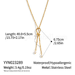 Минималистичные подвески-кисточки из нержавеющей стали с узлом из натурального пресноводного жемчуга в форме капли для женщин.&nbsp;DX0351-1